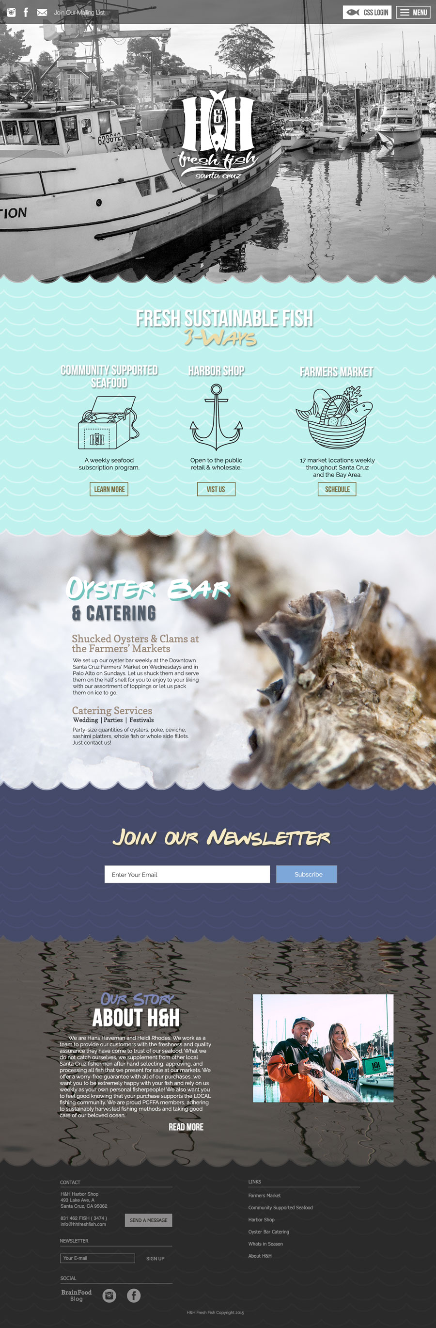 H&H Fresh Fish Website Redesign before redesign